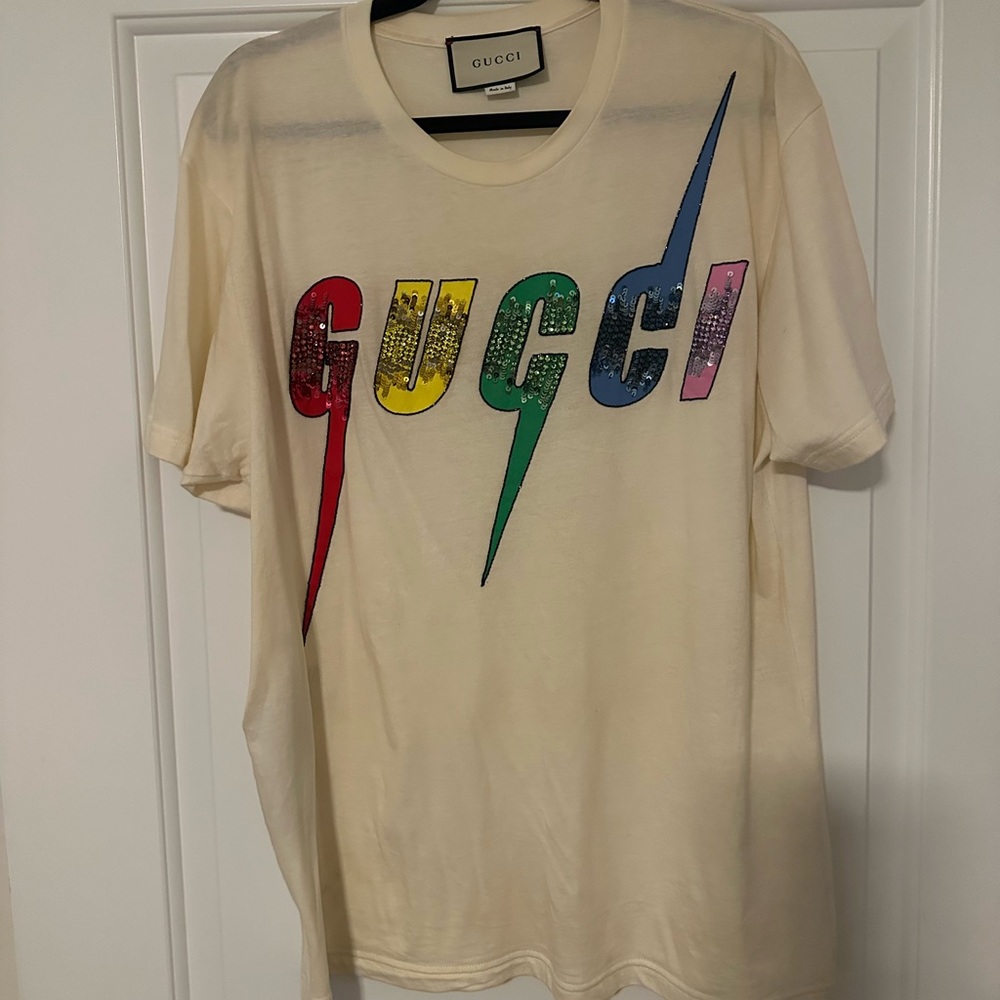 GUCCI PRINT COTTON T-SHIRT